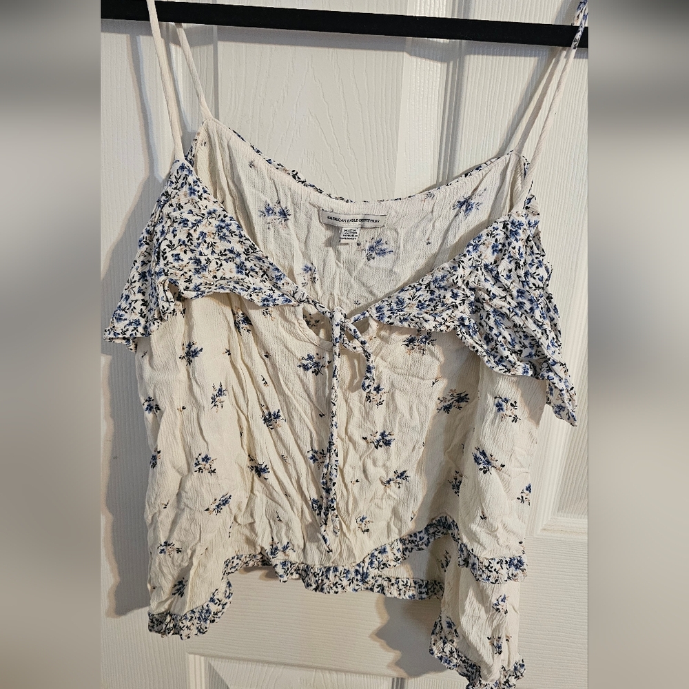 American Eagle Floral Flowy Tank